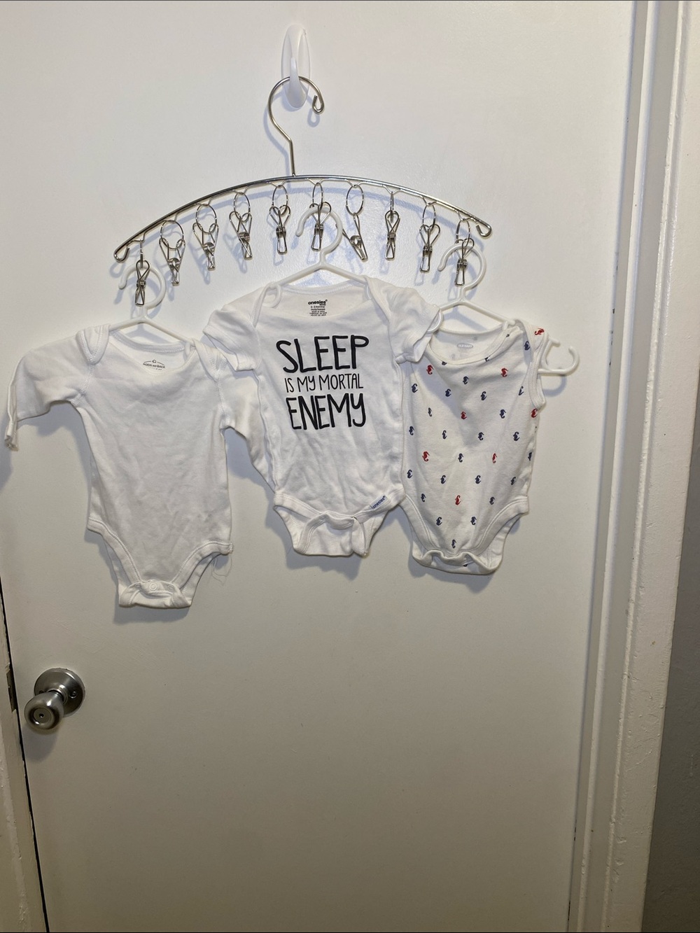 Moon and Back White Baby Long-Sleeve Bodysuit Set with Old Navy Onesies